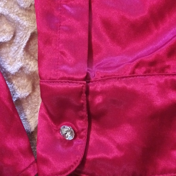 Silky red George button down - Picture 3 of 4